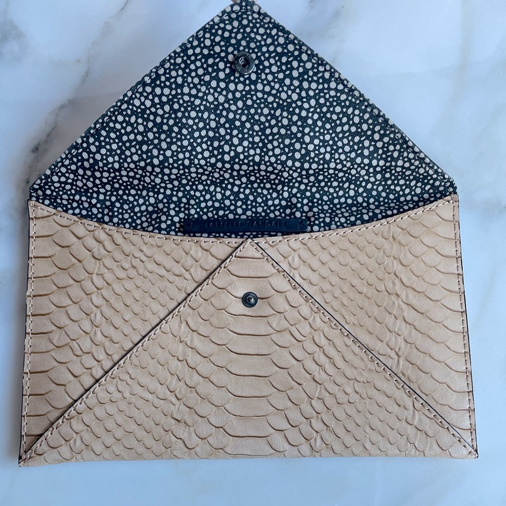 Loeffler Randall Python Envelope Clutch, Leather,… - image 5